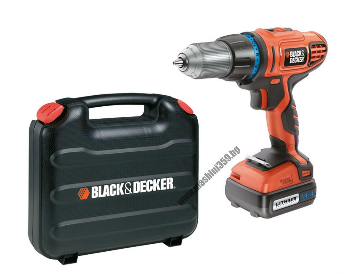 УДАРНА БОРМАШИНА АКУМУЛАТОРНА BLACK & DECKER HP148F4LK / 14,4 V , 1.1Ah /