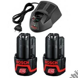 КОМПЛЕКТ 2 БРОЯ  АКУМУЛАТОРНИ БАТЕРИИ BOSCH GBA 10,8V 2,0 AH + ЗАРЯДНО BOSCH AL1130