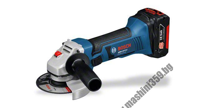 Акумулаторен ъглошлайф BOSCH  GWS 18 V-LI Professional / КУФАР L-BOXX, 2 БАТЕРИИ 4,0AH /