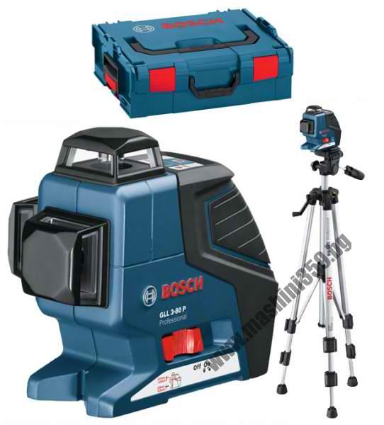 ЛИНЕЕН ЛАЗЕР BOSCH GLL 3-80 P Professional /СЪС СТАТИВ BS 150, ДО 80 МЕТРА/