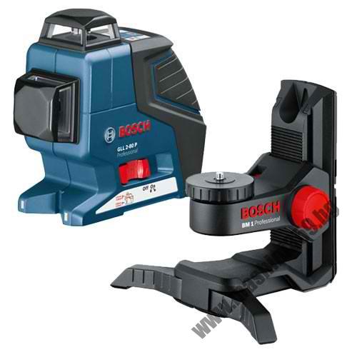 ЛИНЕЕН ЛАЗЕР BOSCH GLL 2-80 P Professional /СЪС СТОЙКА ЗА СТЕНА BM 1, ДО 80 МЕТРА/