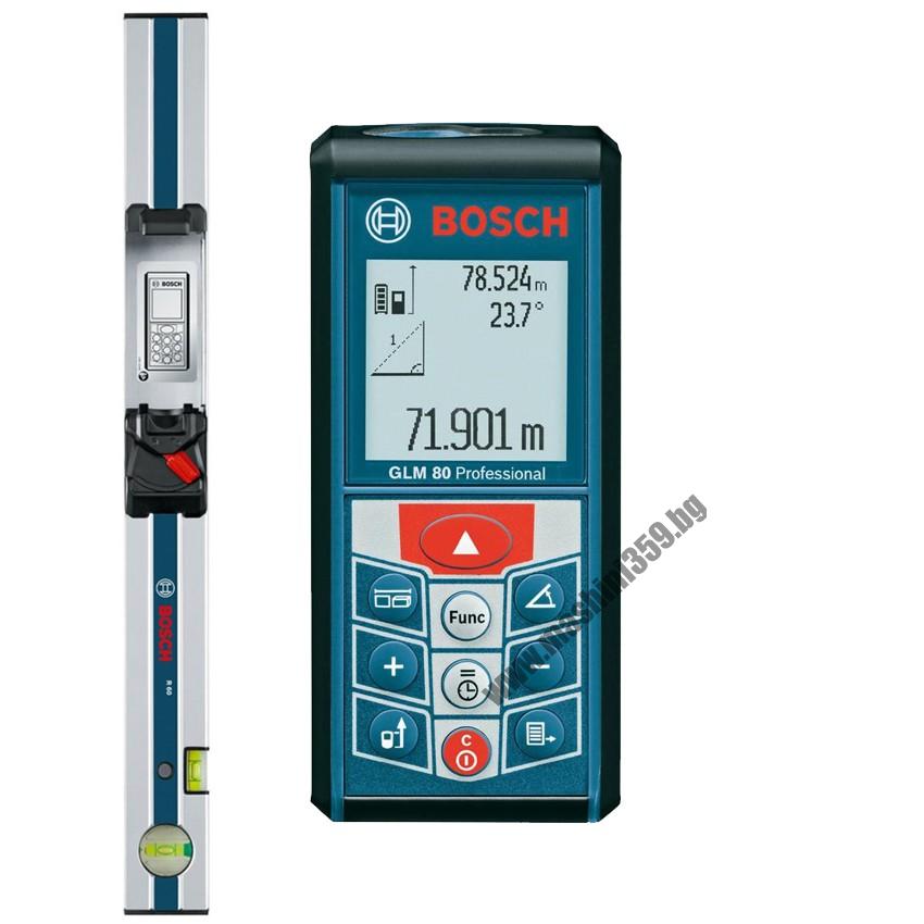 ЛАЗЕРНА РОЛЕТКА BOSCH GLM 80 + R 60 /ДО 80 МЕТРА/