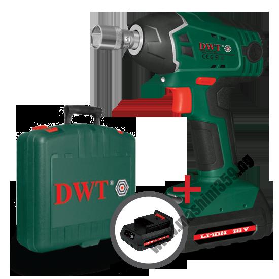 АКУМУЛАТОРЕН ГАЙКОВЕРТ DWT ABW–18 SLI - 2 BMC / 18 V 1.5AH /