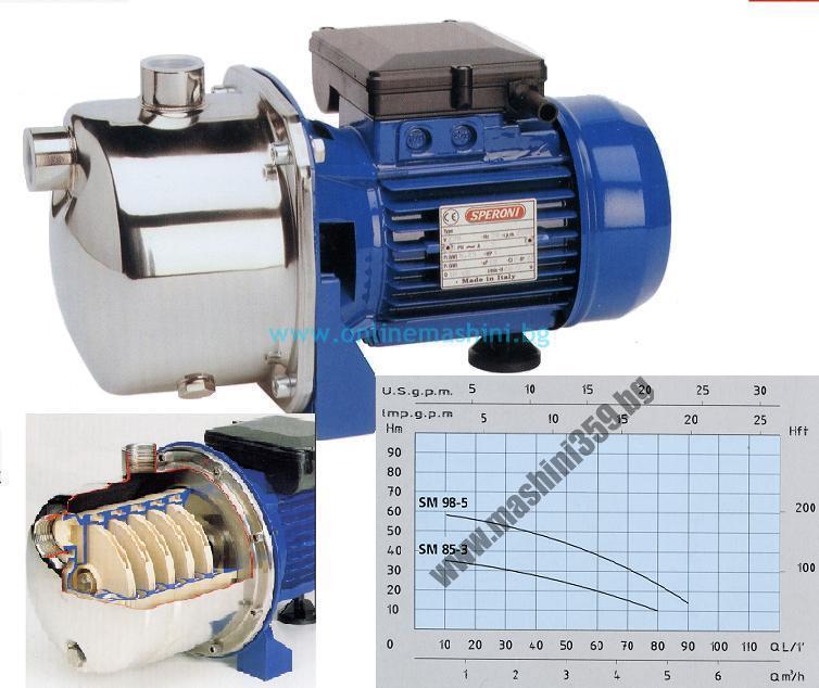 Градинска помпа Speroni SM 98/5 / 1300 W ; 60 метра ; 1