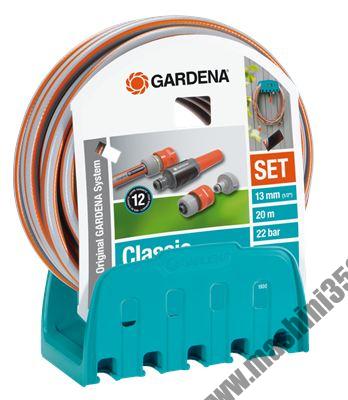 Комплект стенен държач с маркуч и конектори GARDENA Standart / 13 мм. (1/2 цола), 20 метра /
